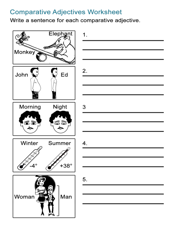 Comparative Adjectives Worksheet Db Excel Com