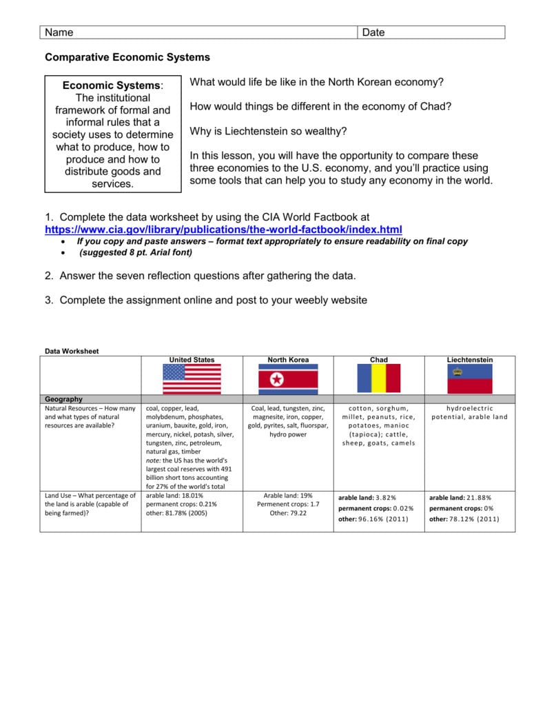 2 1 Economics Worksheet Answers Db excel