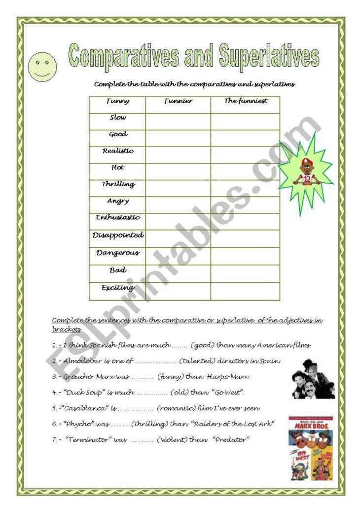 Comparatives And Superlatives Esl Worksheetmariaah — db-excel.com