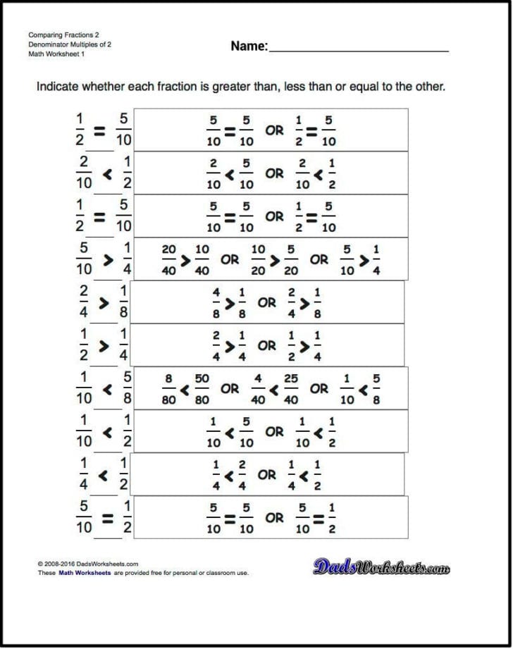 Equivalent Fractions Worksheet 4Th Grade