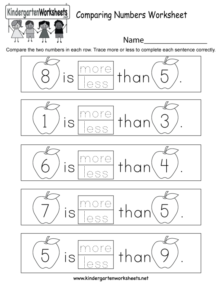Comparing Numbers Worksheet  Free Kindergarten Math