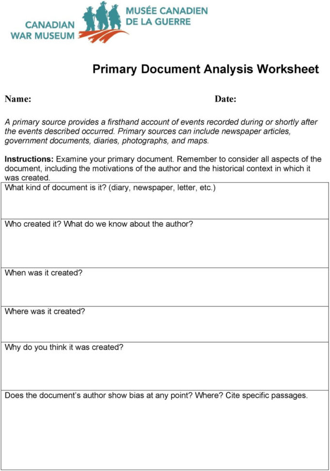 Comparing Primary And Secondary Sources Lesson Plan  Pdf