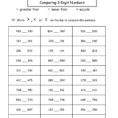 Comparing Two And Three Digit Numbers Worksheets