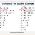 Completing The Square Worksheet Practice Questions  Cazoomy