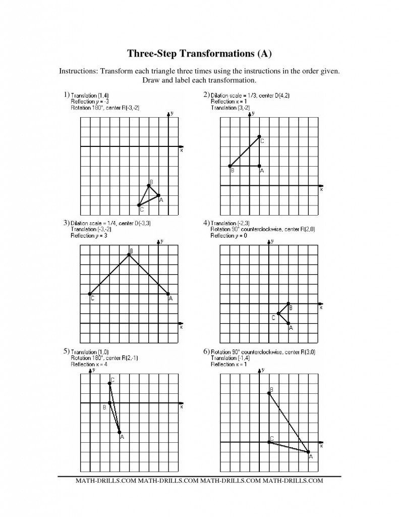 Compositions Of Transformations Worksheet Answers
