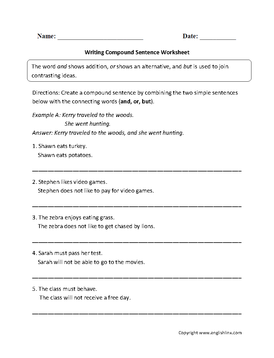 Complex Sentences 1 Worksheet Answers