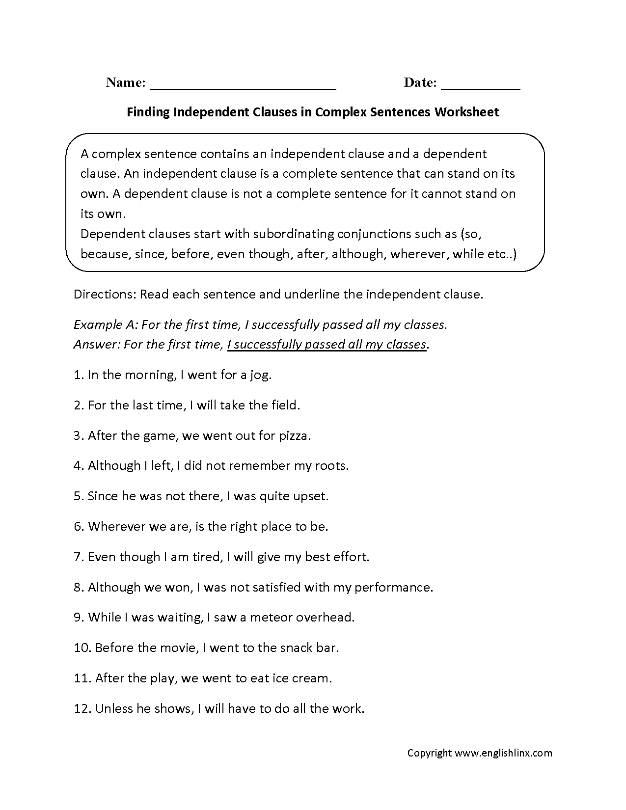 Compound Complex Sentences Worksheet  Cinemas 93