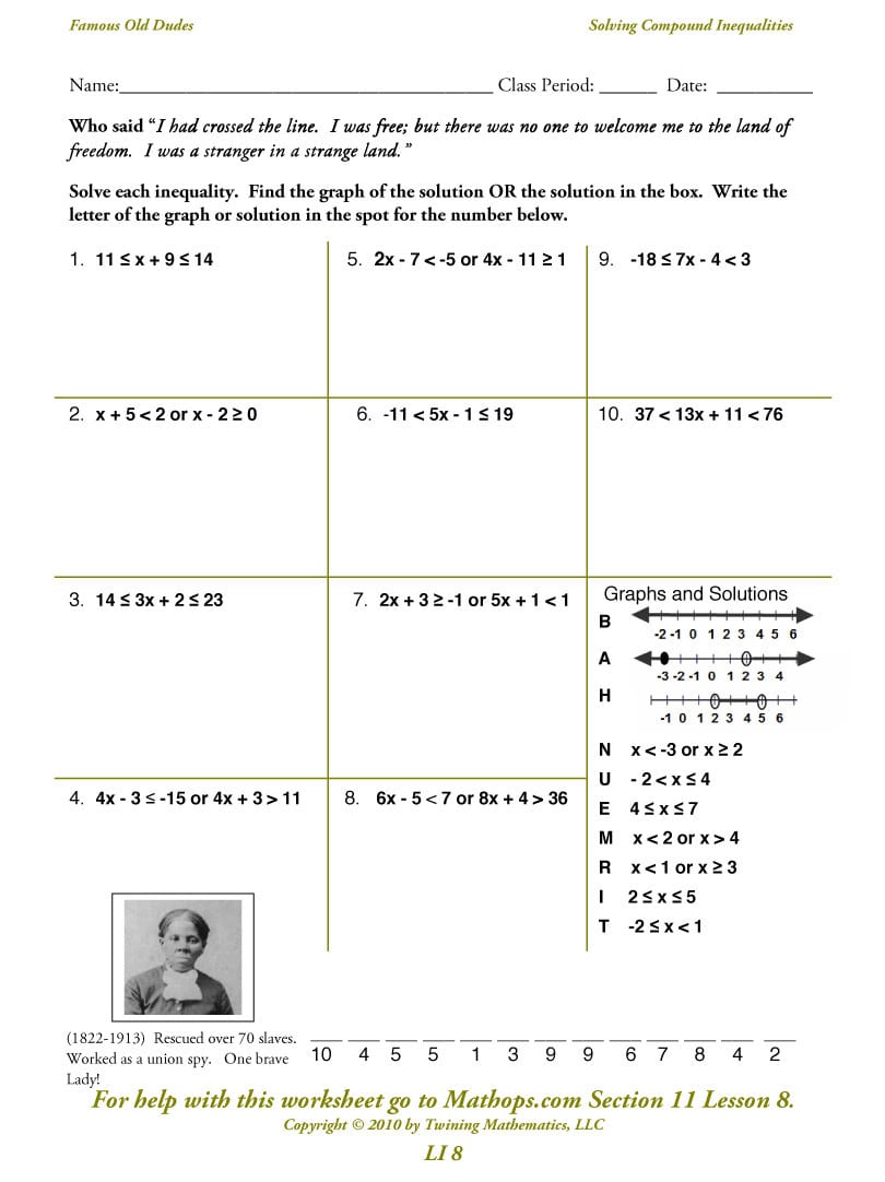 Graphing Compound Inequalities Worksheet — db-excel.com