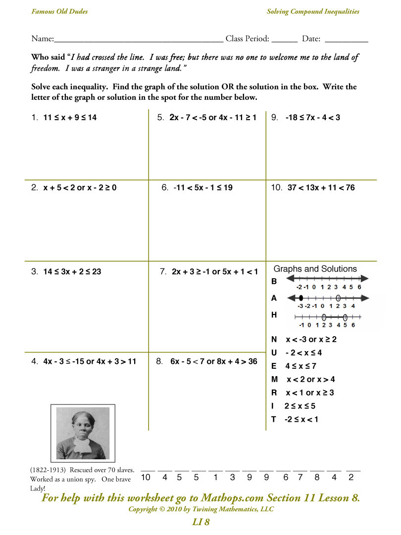 Compound Inequalities Worksheet Probability Worksheets — db-excel.com