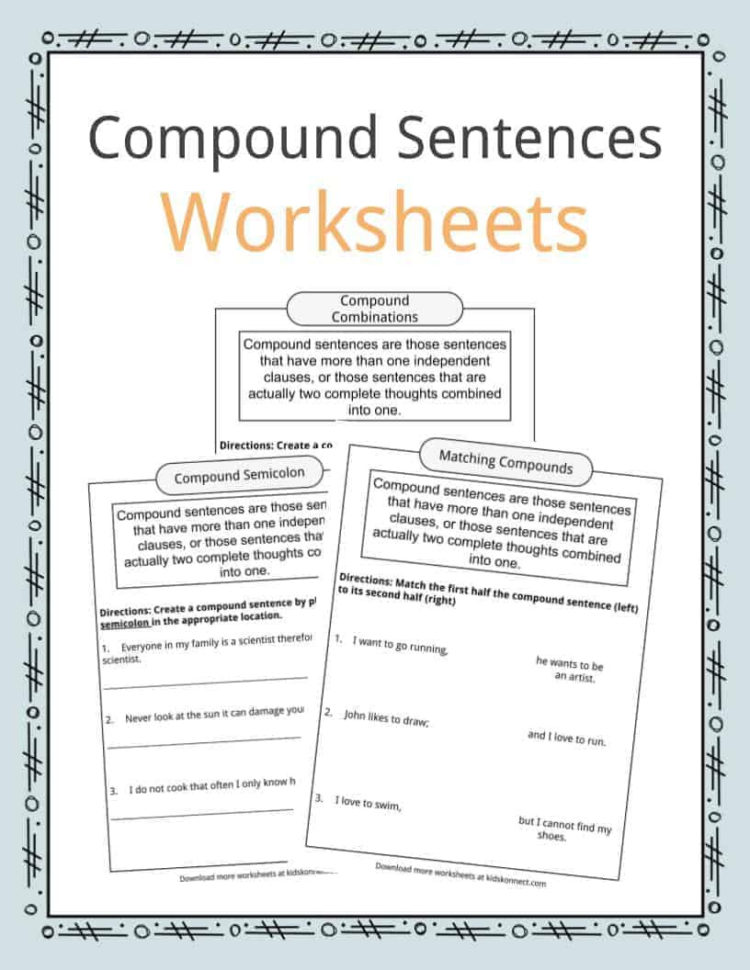 Compound Sentences Worksheets   Definition For Kids