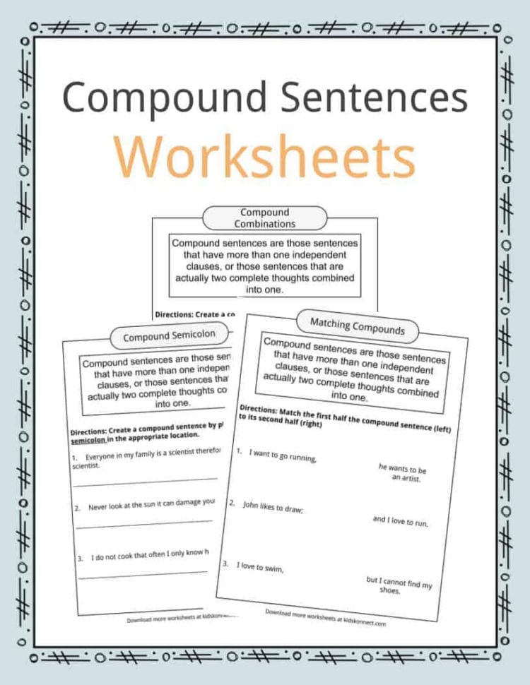 Compound Sentences Worksheets   Definition For Kids