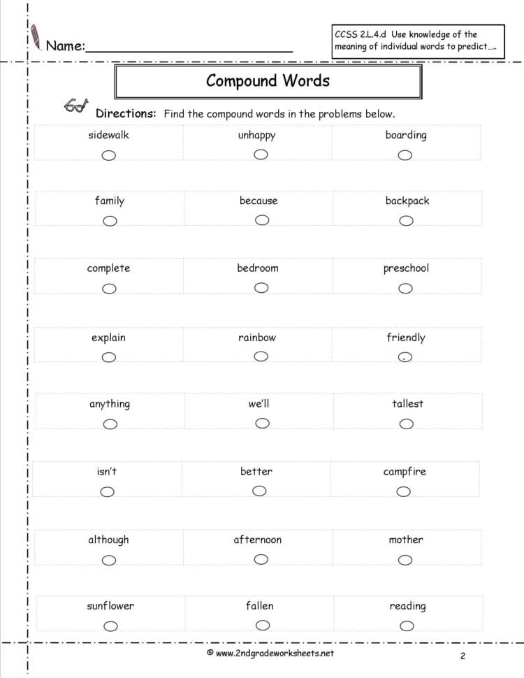 Compound Words Worksheets