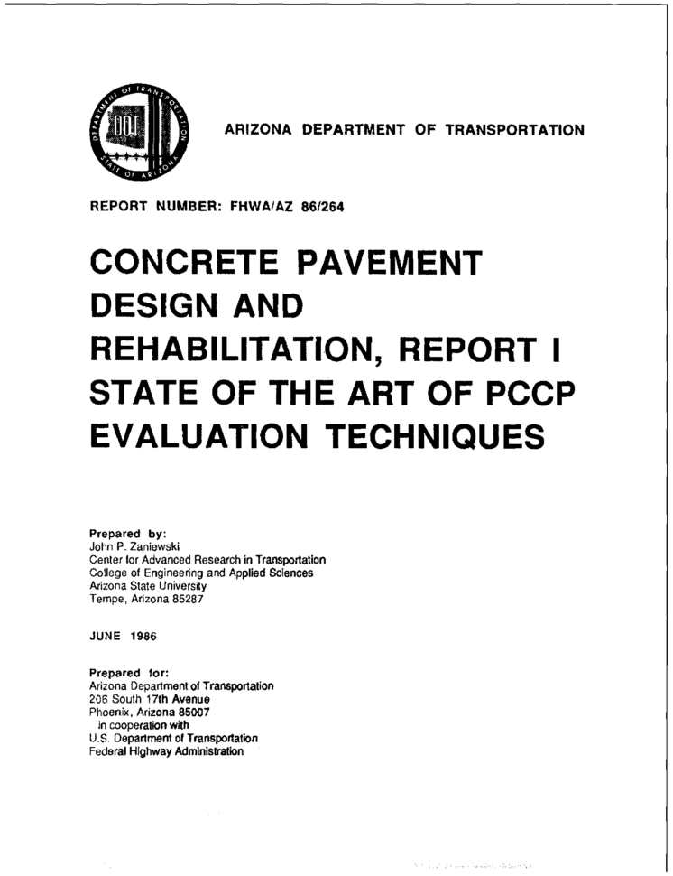 Concrete Pavement Design And Rehabilitation Report I State Of The