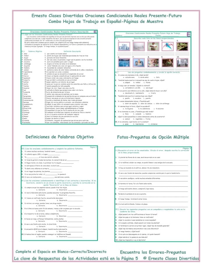 Spanish 1 Worksheets