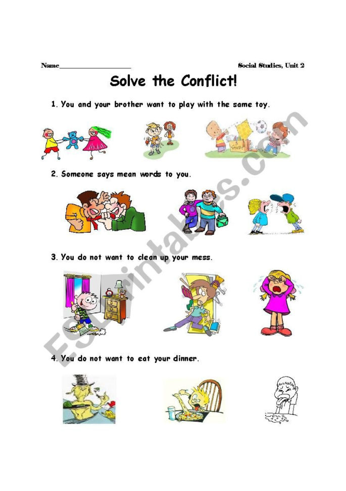 Conflict Resolution  Esl Worksheetkeelahrose