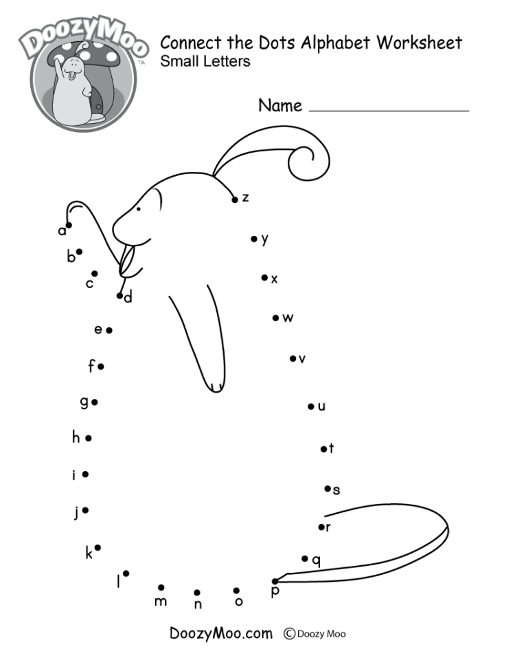 Connect The Dots Worksheet Small Letters  Doozy Moo