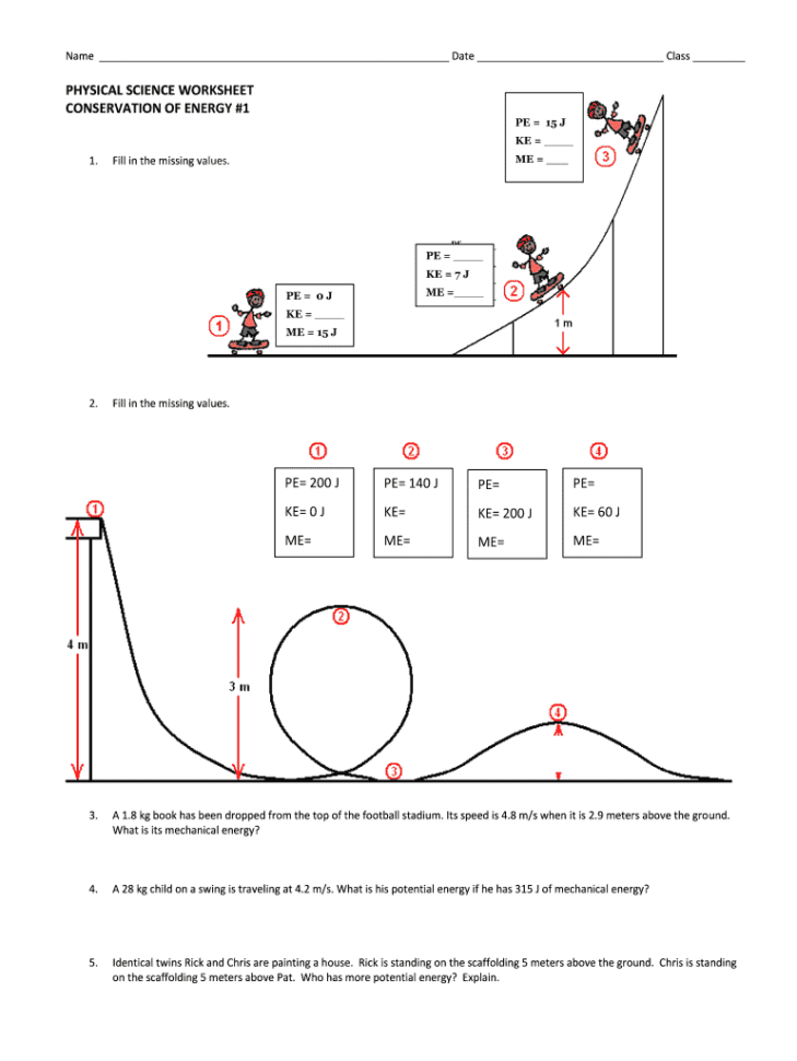 Conservation Of Energy 2 Worksheet  Fill Online Printable