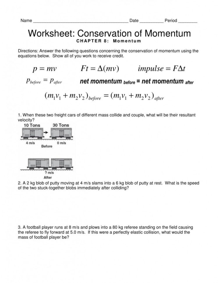 Conservation Of Mass Worksheet