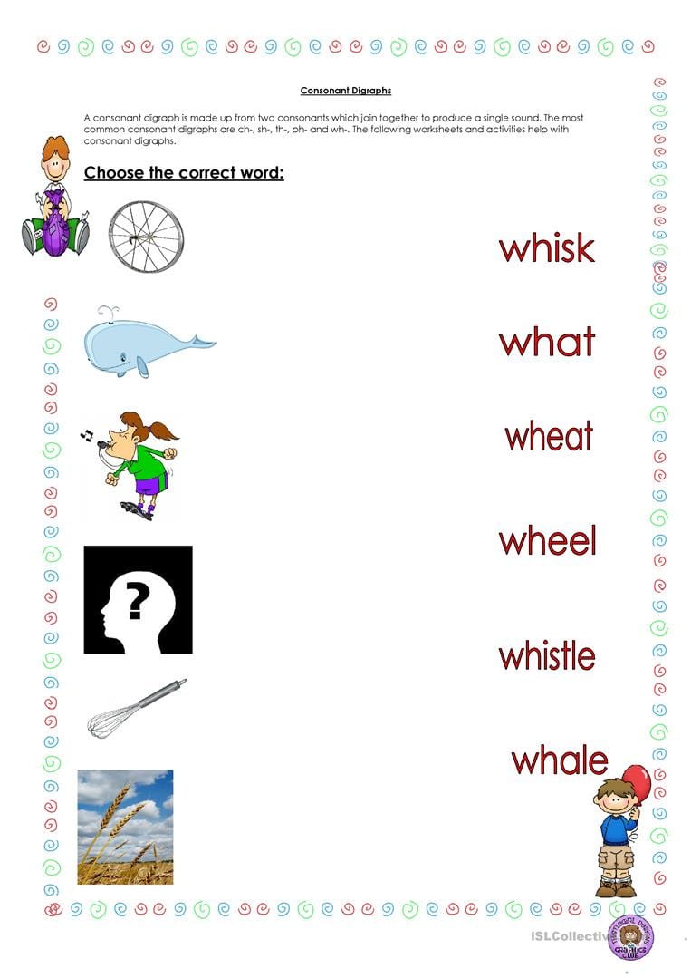 Consonant Digraphs  English Esl Worksheets