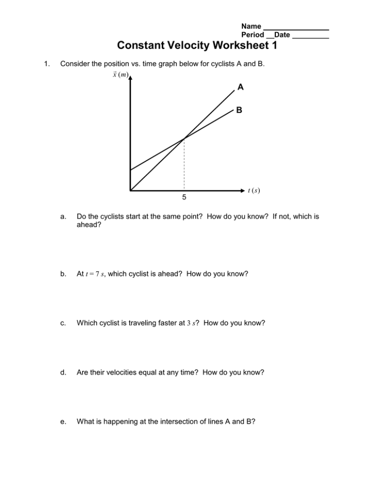 velocity problem solving worksheet