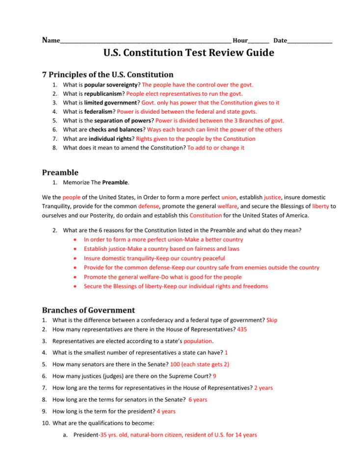Seven Principles Of Government Worksheet Answers