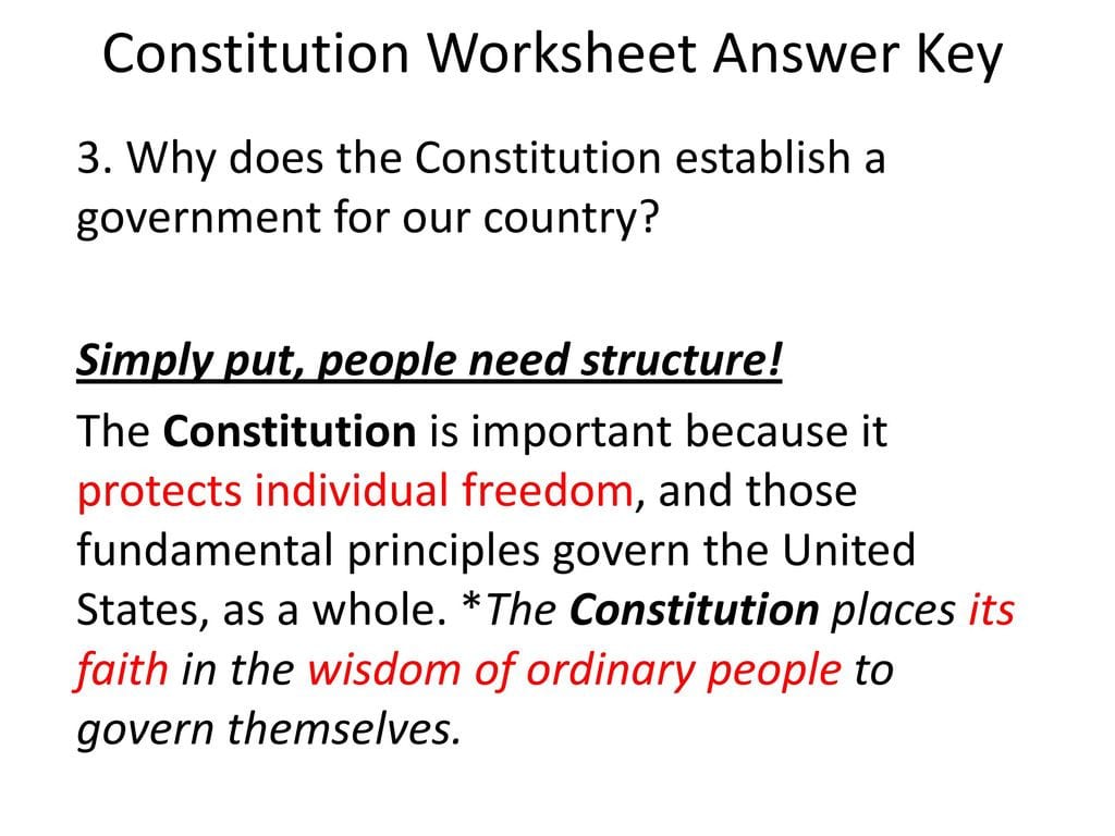 u.s. constitution assignment answer key