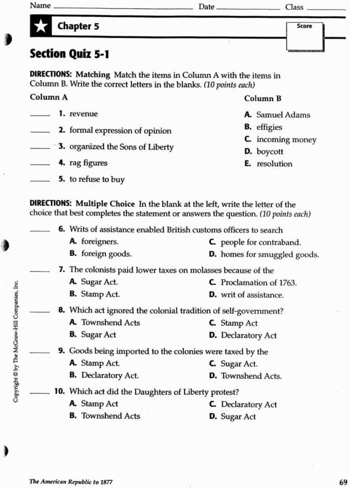 Constitutional Principles Worksheet Answers