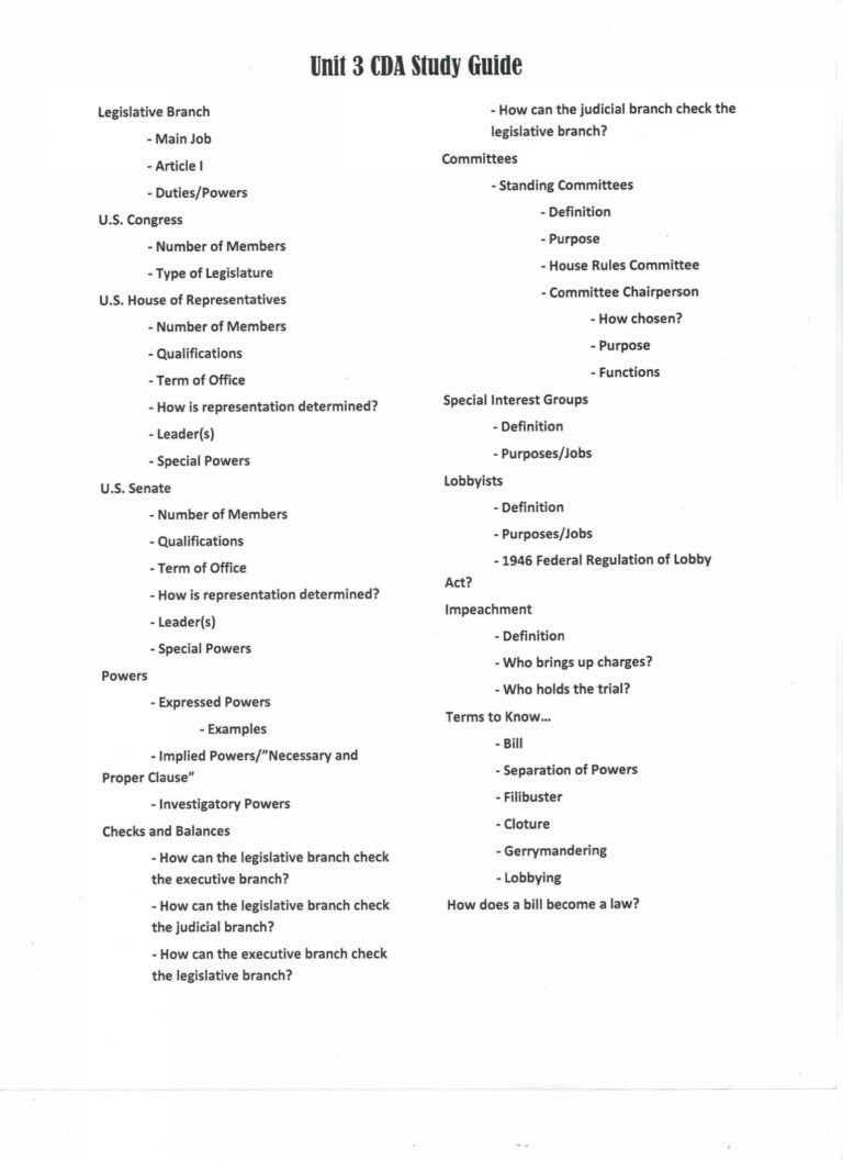 Constitutional Principles Worksheet Answers