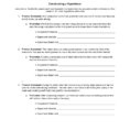 Constructing A Hypothesis Worksheet