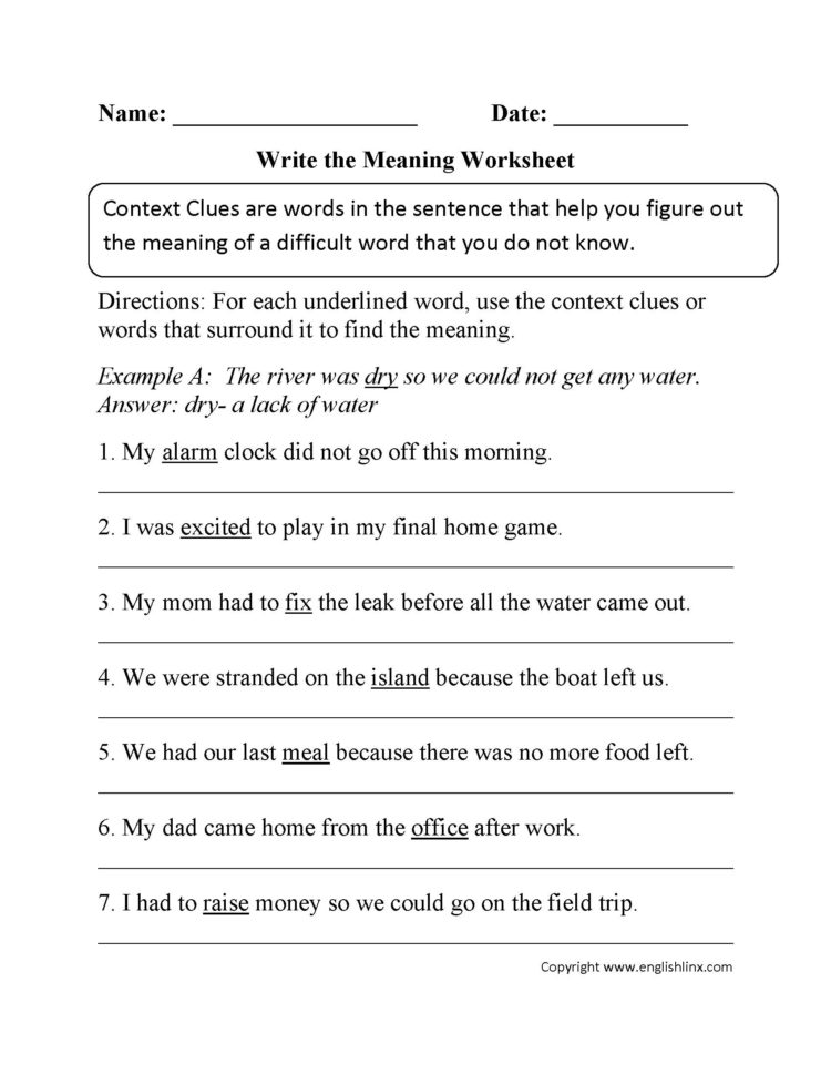 5th Grade Vocabulary Multiple Choice Worksheets