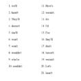 Contractions Worksheet 5  Answers