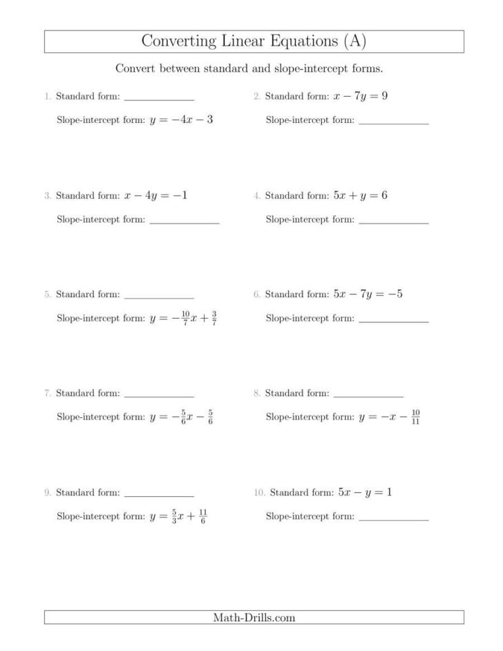 Slope Formula Worksheet