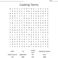 Cooking Terms Word Search  Word