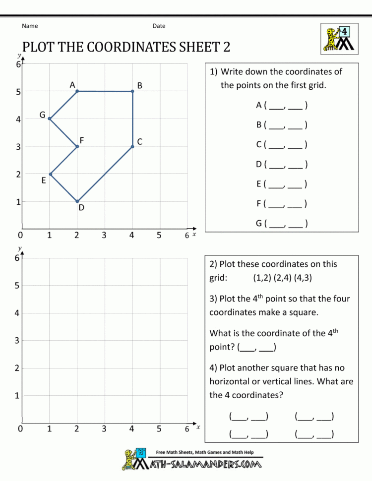 Plotting Points On Graph Worksheets