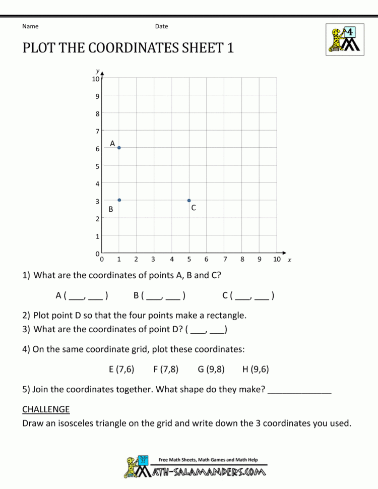 Coordinate Worksheets