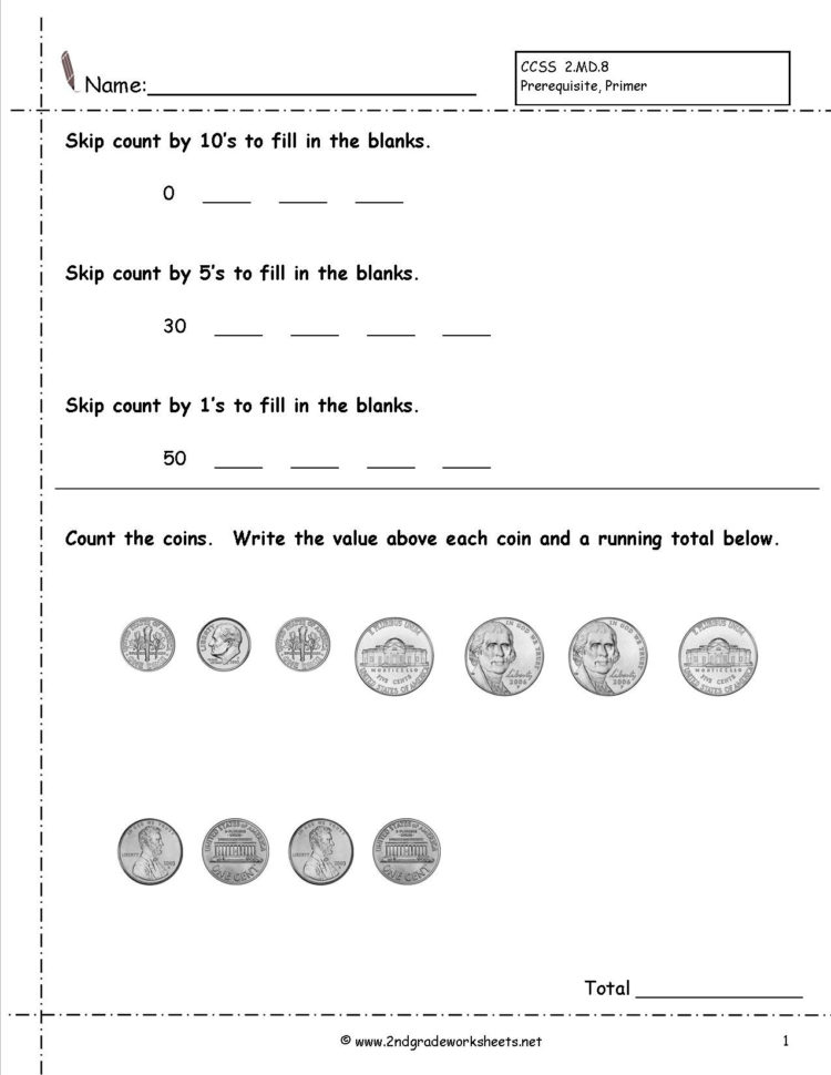 Counting Coins And Money Worksheets And Printouts