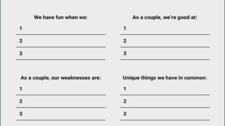 Marriage Repair Worksheets