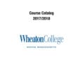 Course Catalog 20172018Wheaton College