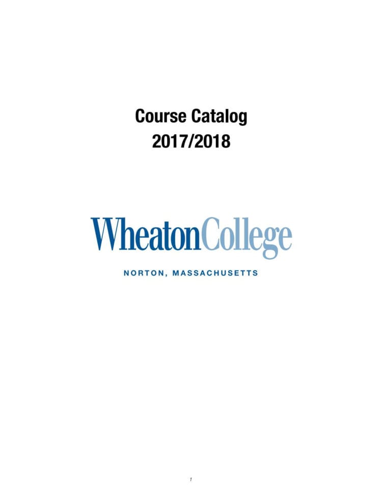 Course Catalog 20172018Wheaton College