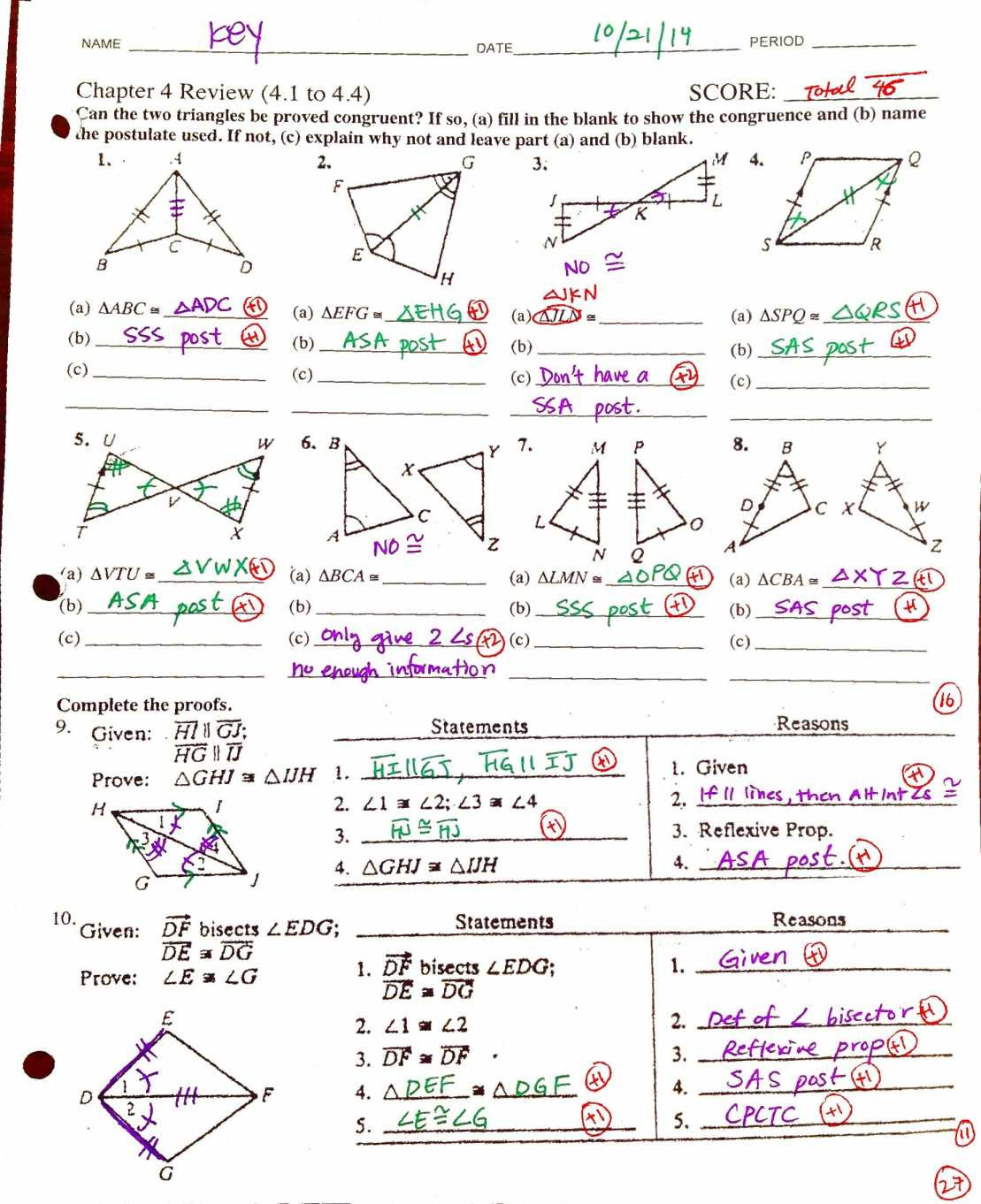 Cpctc Proofs Worksheet With Answers Db excel