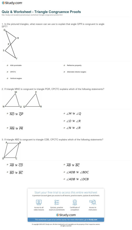 Cpctc Proofs Worksheet  Yooob