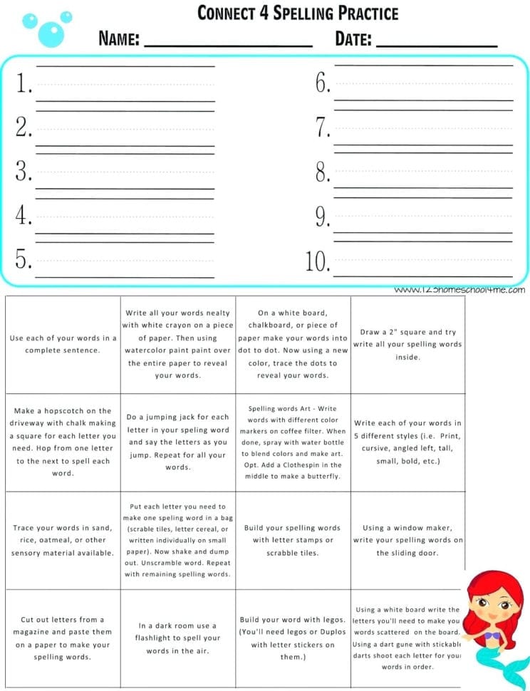 Create Free Spelling Worksheets – Cortexcolorco