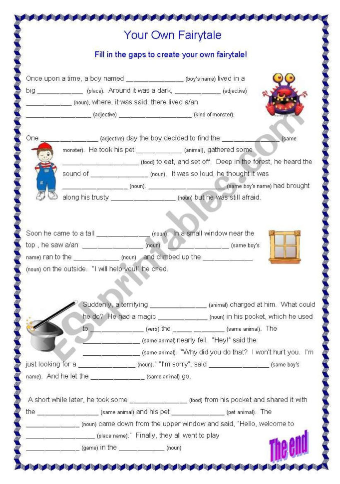 Create Your Own Fairytale Worksheet  Esl Worksheetnicola5052