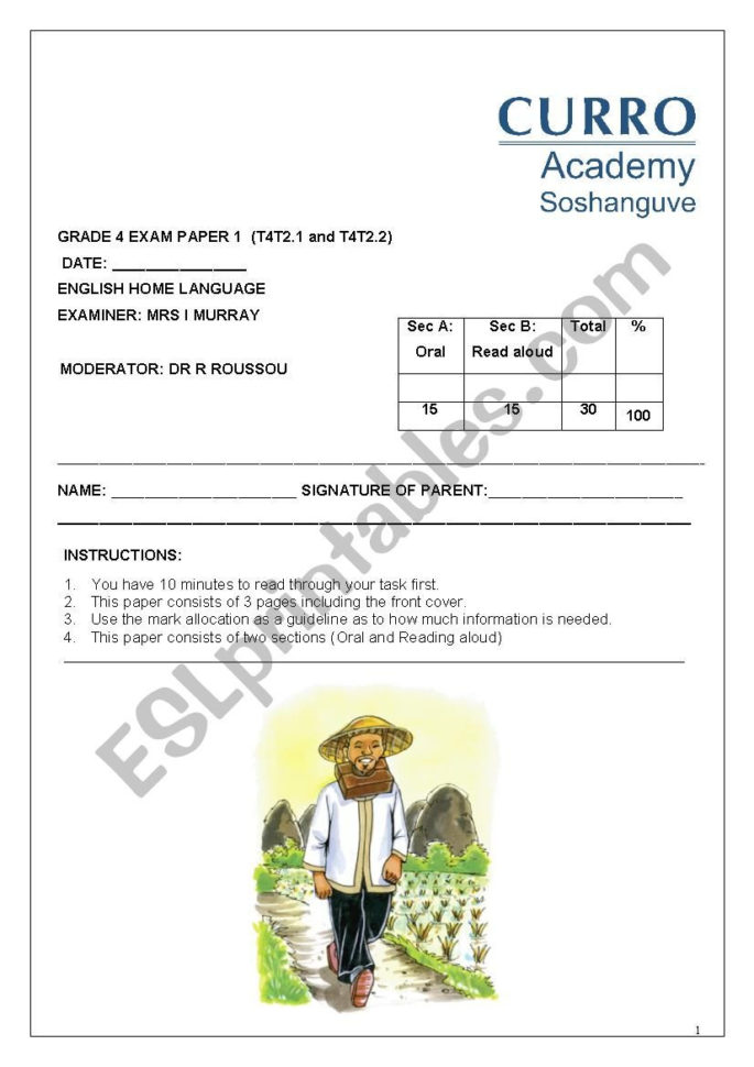 Creative Writing Exam  Esl Worksheetmsvanheerden