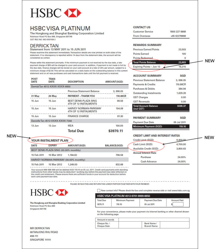 Credit Card Atement Example Chase Sample Hsbc Metrobank