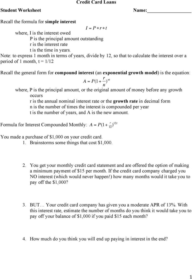 Credit Card Statement Worksheet — db-excel.com