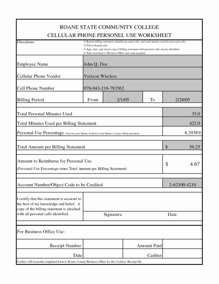 Credit Card Statement Worksheet