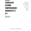 Cross Curricular Reading Comprehension Worksheets C 6 O