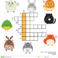 Crossword Educational Children Game With Answer Animals