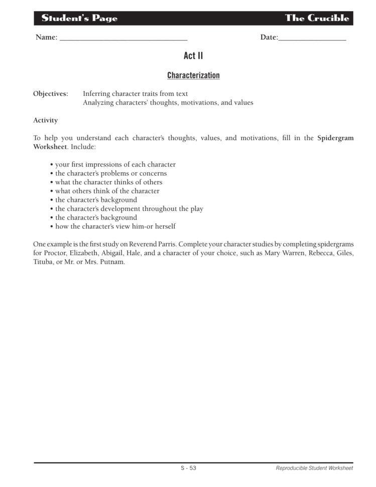 Crucible Characterization Act Ii